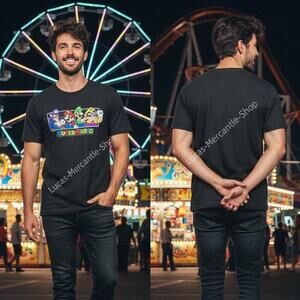 Super Mario Factory Distressed Black Graphic T-shirt Men’s XXL 50-52”